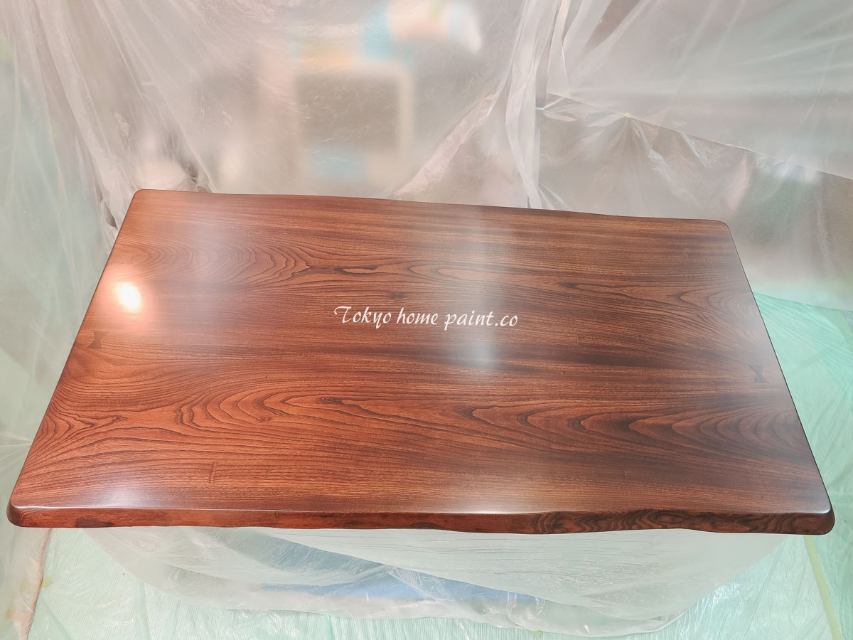 無垢材テーブル ウレタン塗装後 全体・横幅