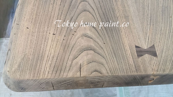 無垢材テーブル 天板・既存の塗料全て除外・アップ