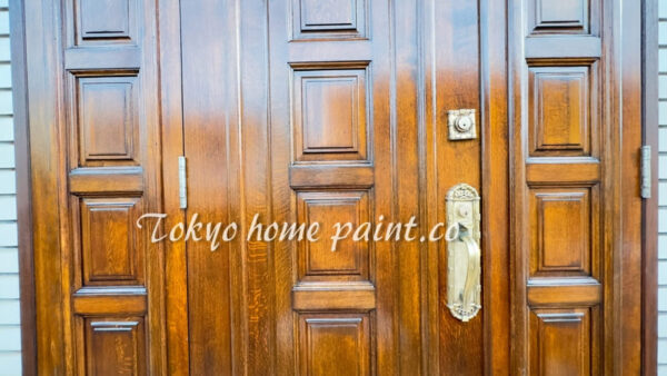 貴重な木製ドア塗装・世田谷・完成