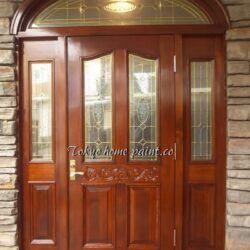 海外製玄関ドア塗装・ウレタンクリアー仕上げ・西東京市