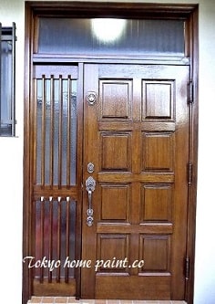 ヤマハ玄関ドア塗装埼玉県施工完了