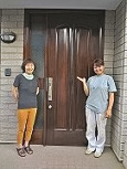 木製アイカ玄関ドア塗装ウレタン仕上げ｜調布市お客様