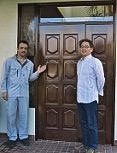 木製ヤマハ親子玄関ドアウレタン仕上げ｜八王子市お客様