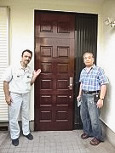 木製ヤマハ玄関ドア再塗装｜葛飾区お客様